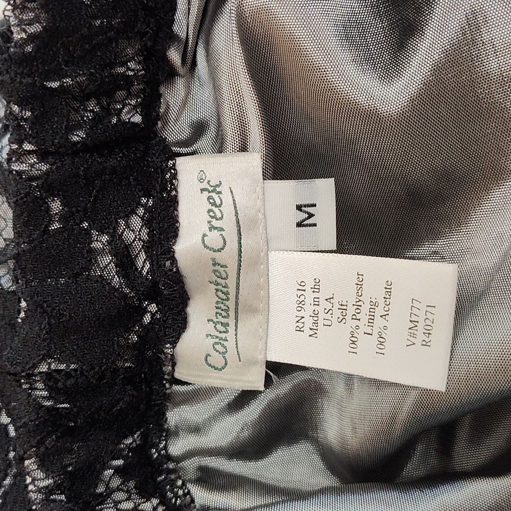 Coldwater Creek Maxi Skirt Size M Whimsigoth Goth Formal Black Lace Halloween - Picture 3 of 12